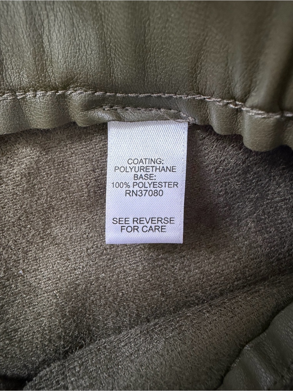 Cato's Olive Faux Leather Paperbag Shorts | Size Medium | Belted Waist - Picture 4 of 6